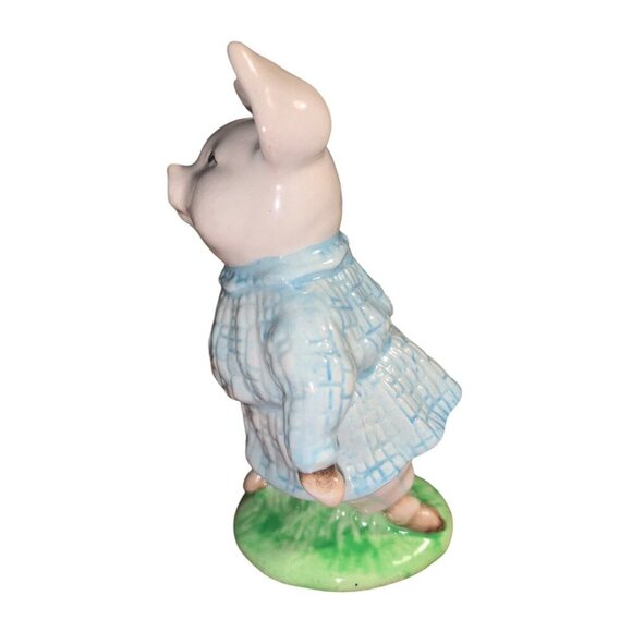 Beatrix Potter Little Pig Robinson Beswick England Blue Checked Dress & Pants - Picture 2 of 6